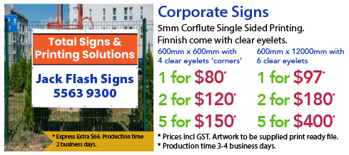 Corflute Corporate Signs Jack Flash Signs
